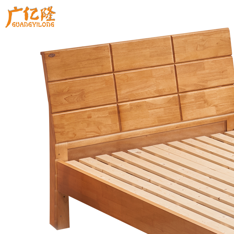 广亿隆实木床原木色1.2米