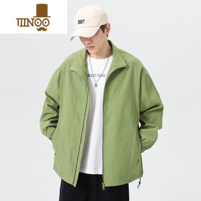 YANXU美式复古立领夹克男2023新款休闲风衣学生工装外套