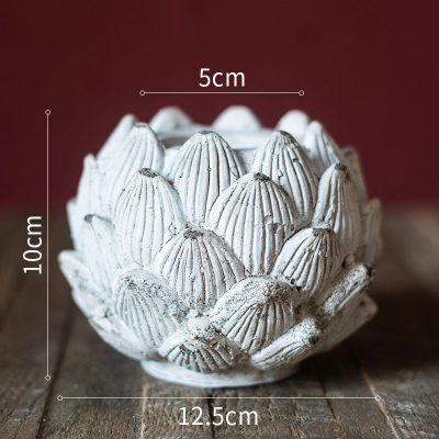 家柏饰(CORATED)莲花座烛台复古艺术桌面装饰摆件庭院花园酥油灯佛灯 莲花烛台(白色大)