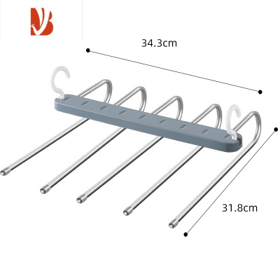 三维工匠折叠裤架多多层不锈钢裤子衣架家用魔术裤夹衣柜收纳器