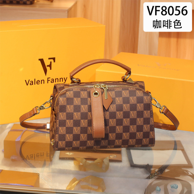 MKJ欧美时尚百搭vf棋盘格盒子小方包包女2023新款老花箱子单肩手提斜挎包手提小包