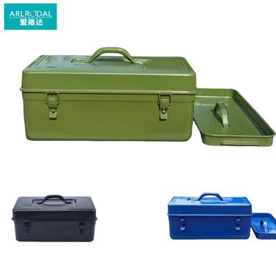 爱路达双层加厚铁皮工具箱中号M-410/个