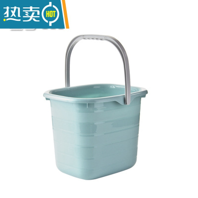 敬平家用长方形水桶泡脚桶塑料拖把桶小方桶学生宿舍桶加厚手提储水桶 蓝色11L·