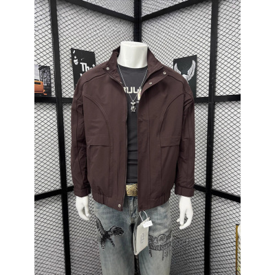 秋季男士工装外套宽松夹克新款潮牌休闲百搭青年立领男装上衣