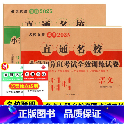 [2本]语文+数学 小学升初中 [正版]2025年小升初试卷语文数学直通名校小升初分班考试全效训练试卷名校联盟自主招生历