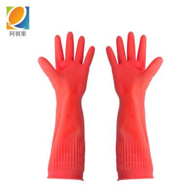 阿祺果 橡胶手套 38cm红色S-L(请备注尺码)双 38cm 红色S-L