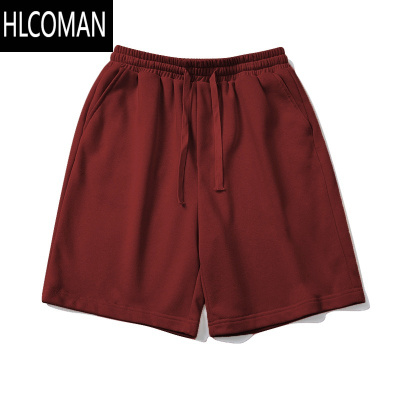 HLCOMAN夏季美式休闲纯色基础款宽松直筒短裤男款潮牌篮球运动五分裤子
