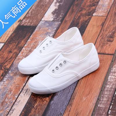 SUNTEK黑色帆布鞋百搭休闲女平底布鞋子舒适透气薄款夏韩版一脚蹬懒人鞋