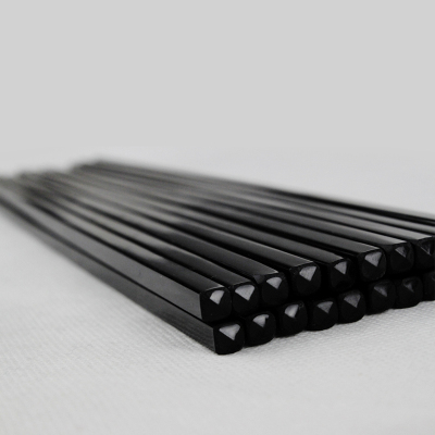 密胺餐具筷子酒店餐馆四方筷黑色筷子9吋筷子酒店摆台筷子塑料筷子家用筷子耐用 黑色方筷10双 长23.5CM