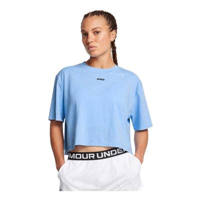 Under Armour女款轻盈透气运动T恤宽松 cropped设计时尚休闲