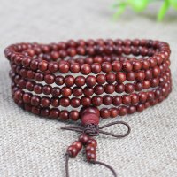 厂家直销血檀木手链迷你4mm多圈非洲小叶紫檀木佛珠DIY指环小珠子送女朋友老婆情人节七夕生日礼物