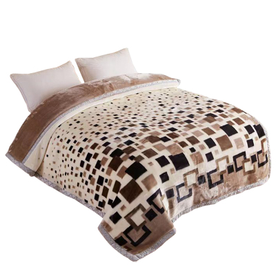 绵族世家 MZSJ8597 150×200cm 2.5公斤 毯子 1件/条 (单位:条) 黑棕方框