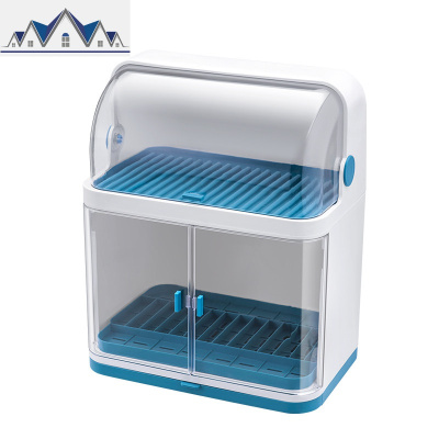 厨房碗筷架子置物架带盖滤水台面多功能放餐具沥水装碗碟收纳柜盒 三维工匠