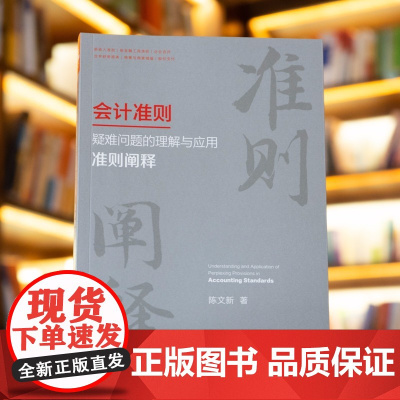 会计准则疑难问题的理解与应用 准则阐释 陈文新 法律出版社