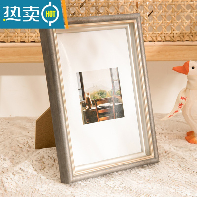 敬平北欧双色轻奢6寸7寸8 10寸摆台客厅卧室相片框架冲洗照片做成相框 星空灰 10寸摆桌+挂墙[20.3*25.3]c