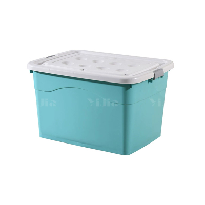 翌嘉YJ4120508 塑料收纳箱带盖子储物整理箱存放箱 绿色 560*400*330