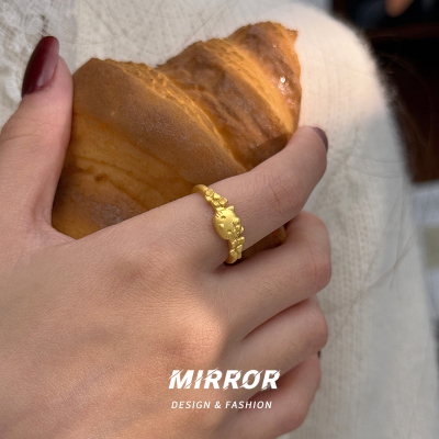 925纯银可爱猫咪戒指女指环尾戒创意个性时尚ins风气质新款送女朋友老婆情人节七夕生日礼物