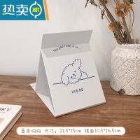 敬平ins风少女心小镜子网红台式化妆镜折叠可爱便携宿舍桌面可立学生便携式用镜 蓝色趴趴狗