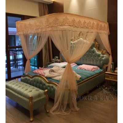 欧式床新古典实木花床样板房简约双人床时尚公主床美式皮艺婚床