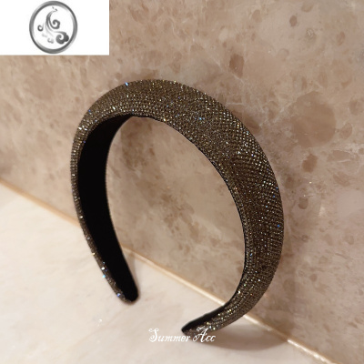 JiMi轻奢财阀系~闪钻气质压发发箍女灰钻洗脸女简约发卡高端头箍头饰