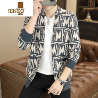 YANXU毛衣开衫男士潮流针织衫2023新款个性青少年外穿潮牌百搭外套