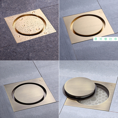 潜水艇地漏隐形地漏全铜盖板防臭淋浴房下水地漏卫生间阳台TFD50-10