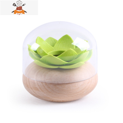 牙签盒实木家用创意自动牙签筒餐厅客厅木质牙签罐简约棉签盒 敬平 原木色绿色