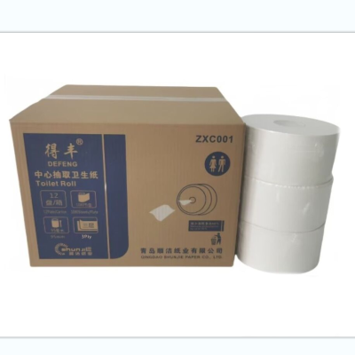 得丰中心抽取卫生纸 1080抽三层/盘 12盘/箱