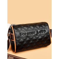 波士顿包包新款菱格软皮斜挎包大容量百搭单肩包大容量枕头包