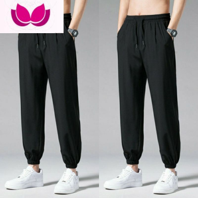 七斓冰丝裤子男士夏季薄款2022新款直筒宽松阔腿束脚休闲长裤运动男裤