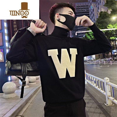 YANXU痞帅高领毛衣男2022新款韩版潮流内搭打底针织衫毛线上衣