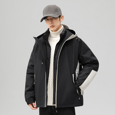 冬季新款90白鸭绒羽绒服户外男装连帽外套男可拆内胆防水防风夹克