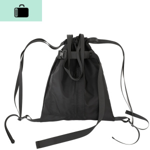 束口袋尼龙运动健身包旅行袋男女中性单肩手提抽绳包书包双肩背潮NEW LAKE 黑色女士双肩包 黑色
