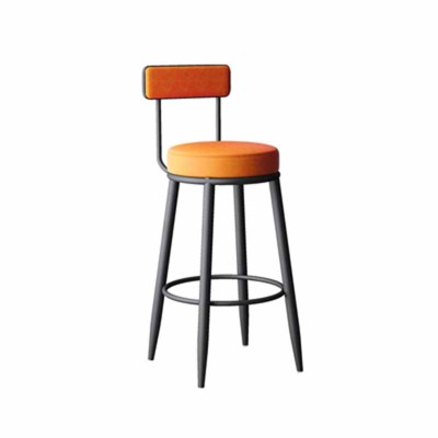 域赢 北欧铁艺吧椅前台椅简约现代轻奢家用吧台凳高脚靠背吧台椅高脚椅