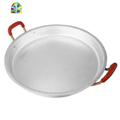 加厚老式铝锅平底锅家用铝制煎锅不粘烙饼锅燃气铝饼铛手工铝鏊子 FENGHOU 熟铝-34厘米特厚2斤