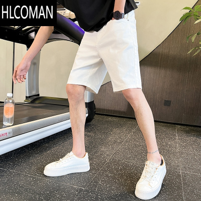 HLCOMAN2025夏季黑色牛仔短裤男士美式高街复古潮流宽松百搭休闲五分裤男