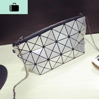 女士包包2019韩版新款几何菱格链条包亮片镭射小包包单肩斜跨包潮NEW LAKE女士单肩包