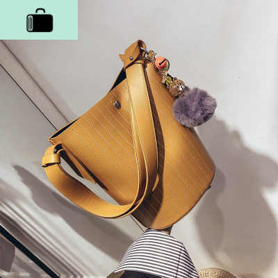 包包女2020春夏新款子母水桶包时尚百搭休闲大容量格子单肩斜挎包NEW LAKE女士单肩包