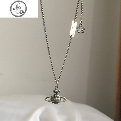 BM通体925纯银星球坠落项链女潮网红ins嘻哈吊坠毛衣链子配饰件男 JiMi