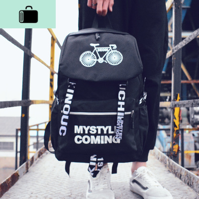 背包男双肩包ins时尚潮流休闲简约帆布旅行包韩版高中大学生书包NEW LAK B38+挂件常规款45*35*15cm