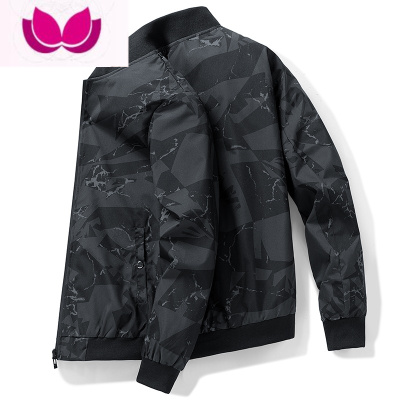 七斓夹克外套男士2023新款潮流潮牌修身立领薄款休闲迷彩棒球服