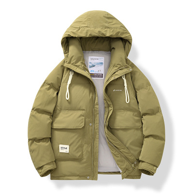 羽绒服男士冬季美式潮牌连帽加厚保暖面包服男士百搭青年羽绒外套