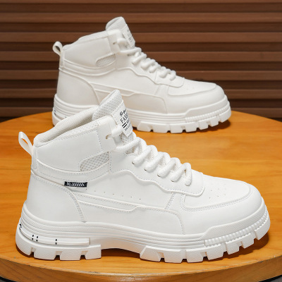 男鞋新款秋季高帮休闲潮鞋男款时尚百搭潮流板鞋舒适运动男鞋