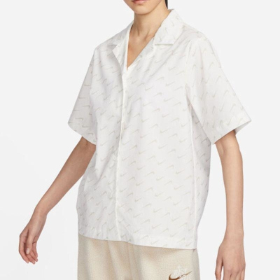 NIKE耐克衬衫运动休闲舒适透气翻领女装DV7931-133 D