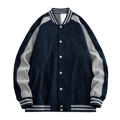 男装棒球服男春秋季韩版潮牌男士夹克纯色立领开衫外套可定制