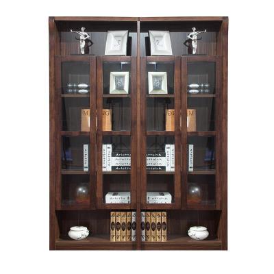 森美人中式实木转角书柜自由组合书架储物柜收纳柜简约书房带玻璃书橱