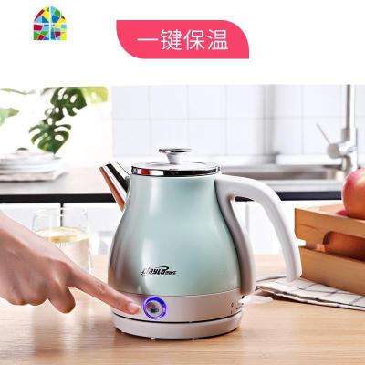 电热体 旅行便携烧水壶家用304不锈钢小容量电水壶一键保温迷你1L FENGHOU 薄荷绿(一键保温)