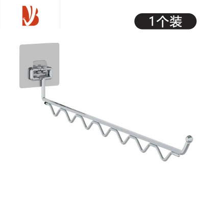 三维工匠不锈钢折叠晾衣架防风防滑壁挂自粘性阳台晾晒工具挂衣架衣撑