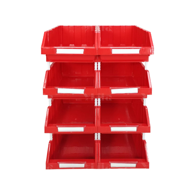 翌嘉YJ4121774 斜口组合式零件盒收纳分类货架型盒箱 红色 8只装 730*490*1200