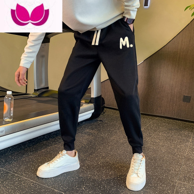 七斓2023新款卫裤男运动裤春季加绒男裤痞帅束脚裤潮流休闲裤子